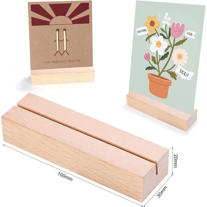 Lot De 16 Porte Carte Bois 10cm, Porte Cartes Photo Pour Mariages
