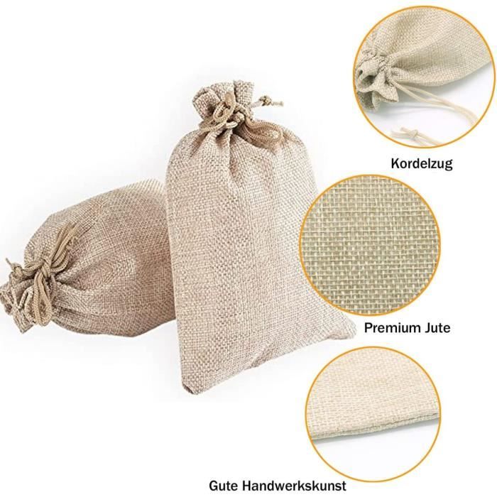 ToBeIT Lot De 24 Sachets En Toile De Jute - 10 X 14 Cm - Sac En Toile