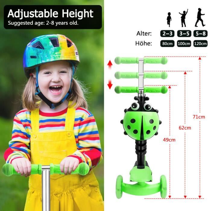 Trottinette pour enfants Hurtle, trottinette à 3 roues, trottinette pliable pour