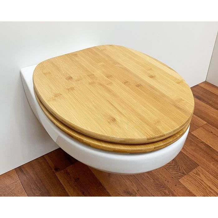 Abattant WC en bambou foncé avec système d'abaissement automatique en bambou  naturel [371] - Cdiscount Bricolage
