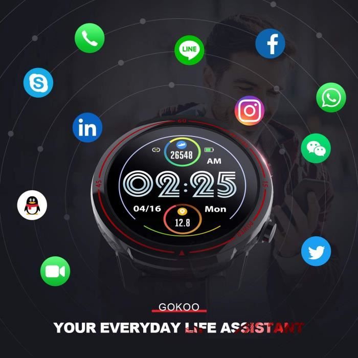 MONTRE BRACELET GOKOO Montre Connect e Homme Montre Intelligente