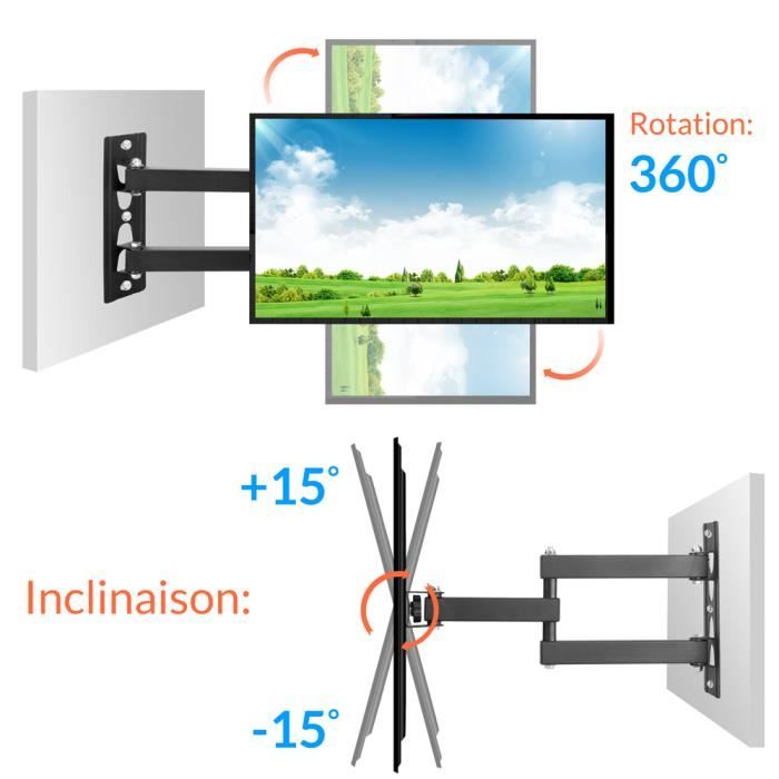 Support mural TV pour écrans 14-42 pouces LED LCD OLED jusqu'à