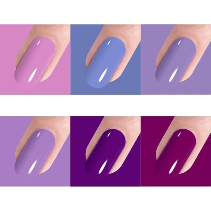 Ehskzjh Kit De Vernis À Ongles Gel 6 Couleurs Violet ClairFoncé Vernis — free download