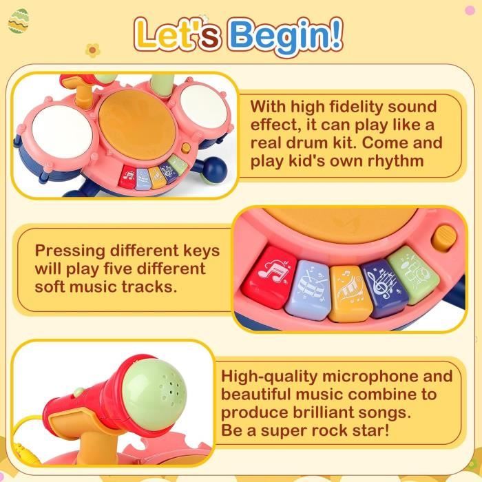 Xylophone Enfant Coccinelle Rouge – Instrument De Musique 5 Notes – Développement Musical Dès 3 Ans Jeu Musique Maternelle