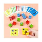 Puzzle Cube En Bois Jeux Montessori Interactif Emoji Bloc Cubes De Construction Puzzler Puzzles En Bois Des Jeux De Cube Jeu Parent-Enfant Montessori