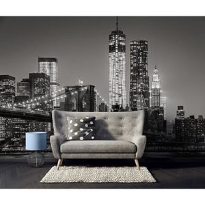 Papier Peint Panoramique 3D Croquis De Lignes Simples De Fleurs En Noir