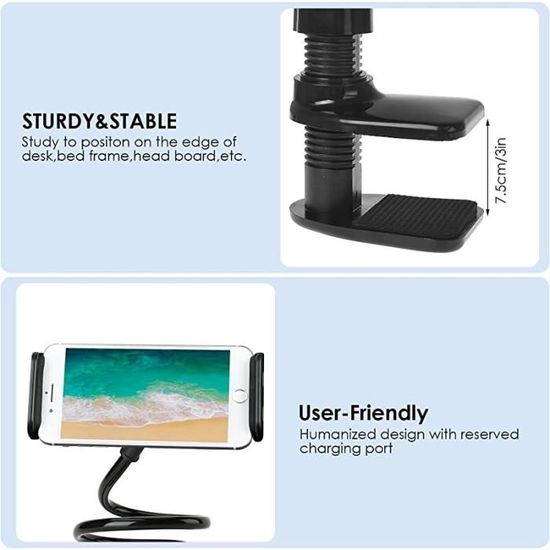 KeaJuidy Support De Téléphone Flexible Rotation 360° Support