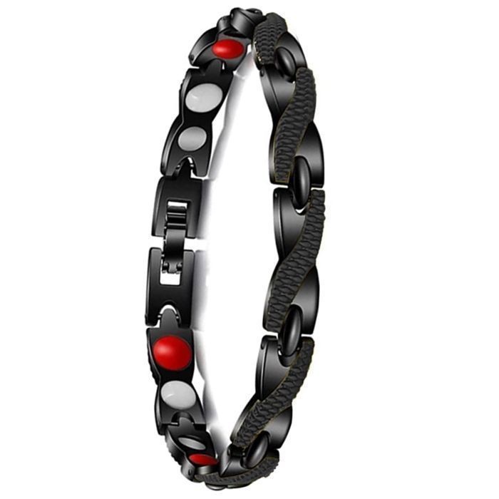 Bracelet Magnétique WINFOX777 - Aimant Néodyme Noir Pour Femme