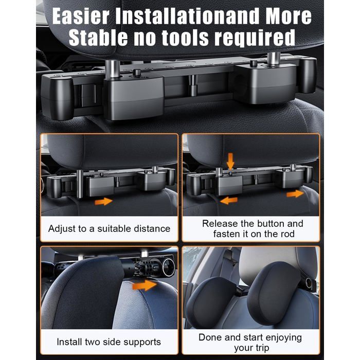 Oreiller De Voiture Ergonomique Mémoire De Forme - Réglable Hauteur/avancée, Support Cervical
