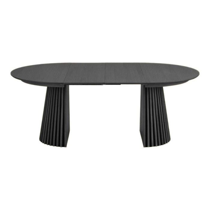 Table Ronde 140 Table repas ronde Ø140cm Pied Central Relief MDF Placage Chêne noir ...