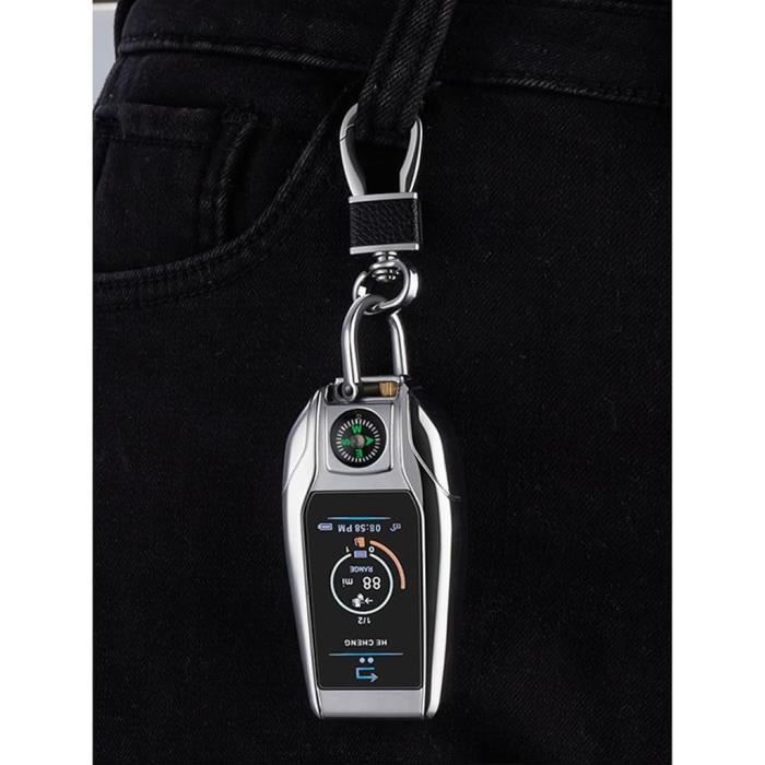 Porte-clés Briquet Allume-cigare En Métal – Nouveau Design 2025 – Pour Extérieur, Voiture Et Maison (Noir, 1 Pièce)