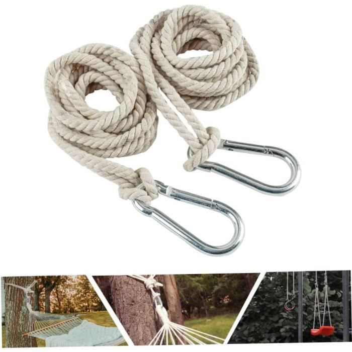 Sangles De Suspension Pour Balançoire - Lot De 2 En Nylon Avec Mousquetons Et Anneaux En D - Pour Jardin, Hamac, Plein Air