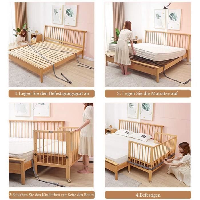 Barrière de lit bébé universelle en bois
