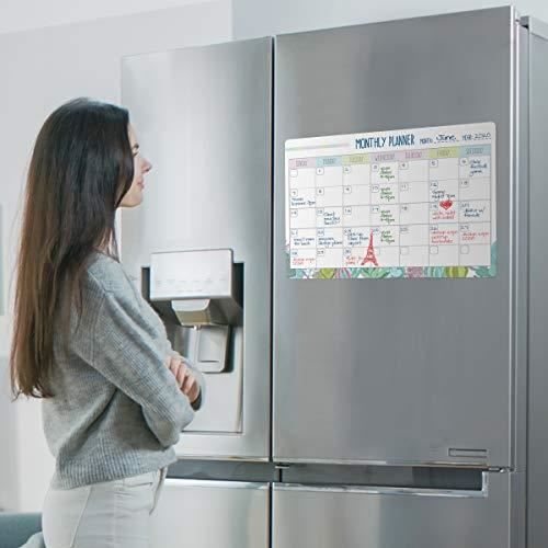 joeji's Kitchen Calendrier magnetique frigo | Semainier magnetique &  Planning frigo mensuel | Tableau Organisateur Familial