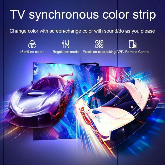 Rétroéclairage Led Tv Bande Lumineuse Led Arc en ciel Rvb