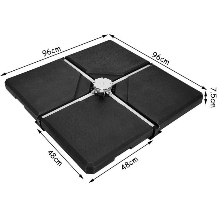 Pied De Parasol GOPLUS 66x41.5cm - Base Remplissable Eau/Sable - Stable Jusqu'à 70kg