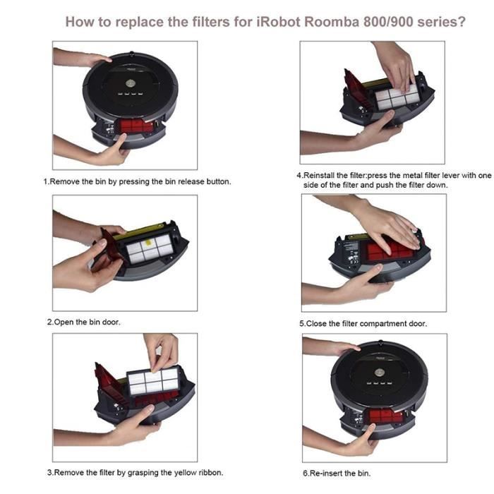 Kit de remplacement de pièces détachées pour aspirateur Robot IRobot Roomba  I7 + E5 E6 série I, filtres Hepa - Cdiscount Electroménager