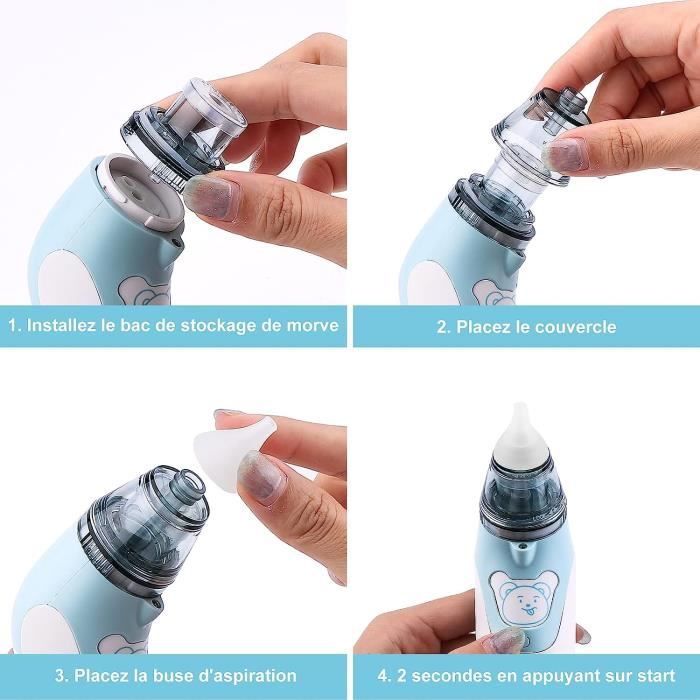 Aspirateur Nasal pour Bébé - Mouche Bébé - Mouche Nez Électrique de Bébé,  Ventouse de Mucus Automatique pour Bébé, USB Rechargeable - Cdiscount  Puériculture & Eveil bébé