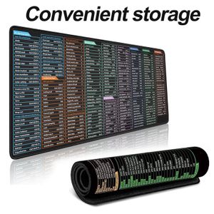 Tapis De Souris Multifonction Avec Raccourcis Clavier Excel Noir, 25 X