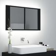 2201NEW -Armoire à miroir de bain à LED,Armoire de Toilette,Meubles-lavabos de salle de bain Noir 80x12x45 cm-0