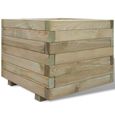 Jardinière carrée haut de gamme en bois - Mobilier FR86012M - 50x50x40 cm - Résistance à la pourriture-0