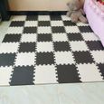 30 * 30 cm tapis de sol en mousse domestique tapis en plastique hydrofuge chambre Tatami salon salleadapte bebe noir-0