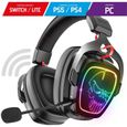 Spirit Of Gamer, Casque Gaming Bluetooth Sans Fil RGB avec Micro, Compatible PS5, PS4, Switch, PC & Mac, Wireless 2.4 GHz, Son 7.1-0