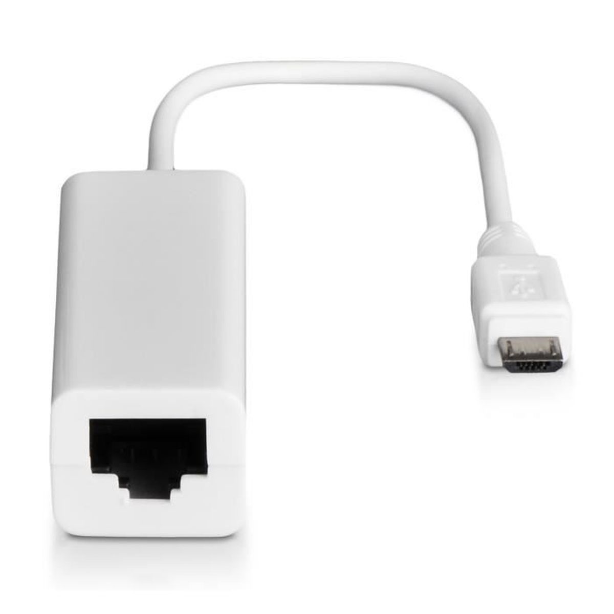 BEVA Adaptateur Réseau Micro USB vers RJ45 USB 2.0 vers 100Mbps Ethernet Compatible avec Micro USB Mini USB Câble Alimentation 1M 