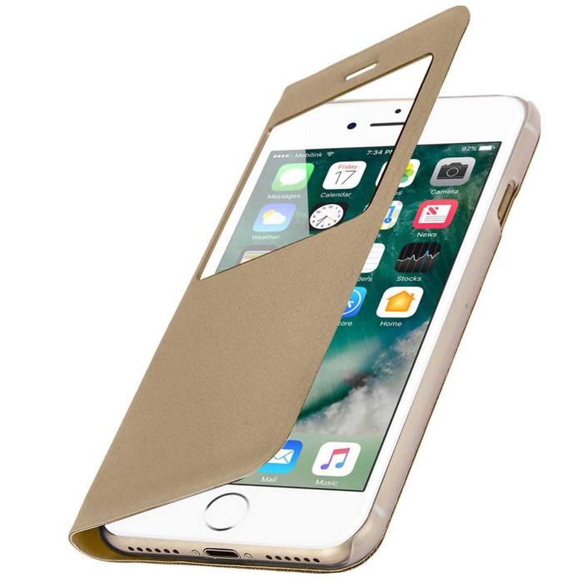 Coque Flip Cover iPhone 7 Or Cdiscount Téléphonie