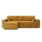 BAÏTA Canapé d'angle MARIUS convertible velours côtelé moutarde - Jaune