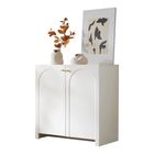 EKESOR Buffet Bahut,commode meuble blanc armoire 2 portes, buffet haut, armoire sur pied, blanc crème,L80 x P40x H80 cm
