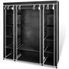 Armoire de rangement en Tissu non tissé - FINETHER - L 150 x P 45 x H 176 cm - Noir