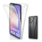 HTDMOBILES Coque pour Samsung Galaxy A54 5G - housse etui silicone gel fine 360 integrale (avant et arriere) + film ecran - TRANSPARENT