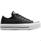 Basket Converse PLATFORM LEATHER OX - CONVERSE - Femme - Noir - Cuir - Lacets - Plat