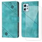NOBRAND Verre trempé+Coque pour Xiaomi Redmi Note 12 4G 6.67" Case,Portefeuille Etui Housse en Cuir Protection avec Fentes pour Cartes-Vert