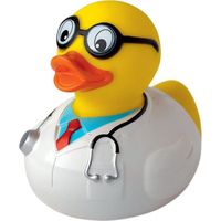 Figurine - Canard de bain médecin professeur - Jaune - Plastique - Mixte