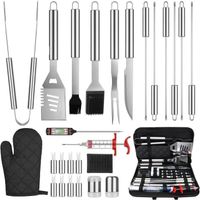 OneSight 27PCS Kit Barbecue Ustensiles Acier Inoxydable Outil de Barbecue Portables Malette Barbecue Accessoires pour Barbecu 22