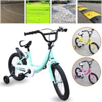 Vélo pour enfants 16 pouces - Vert - Cadre en acier au carbone - Freinage double - Réglable