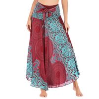 Femmes Longues Hippie Bohème Gypsy Floral Impression Taille Élastique Halter Jupes rouge291