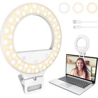 Anneau Lumineux Selfie - ORIA - LED Réglable - 80 LED - 3 Modes d'éclairage - Chargement USB