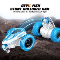 Véhicule de cascade rotatif Devil Fish 2,4 GHz avec batteries rechargeables, voitures jouets de Noël pour garcons et filles, bleu