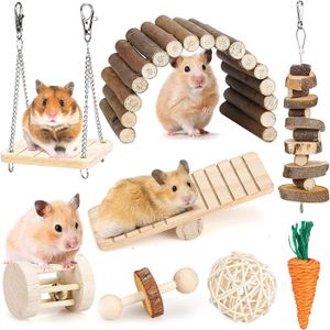 JOUET Ensemble de jouets à mâcher pour hamster pour petits animaux, jouet molaire