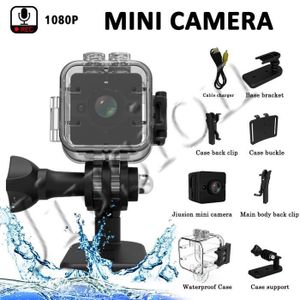CAMÉRA MINIATURE Caméra avec carte TF 8G-Mini caméra de Sport étanche HD 1080P SQ12, petit caméscope d'action, Vision nocturn