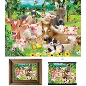 Décoration animaux de la ferme pour chambre de bébé. cadre mural