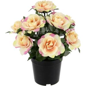 FLEUR ARTIFICIELLE Roses Artificielles Dans Un Pot - Fleurs En Soie A