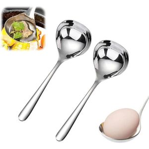 2 Louches Inox 20,5cm - Cuillère Sauce Avec Trou Suspension - Pour Cuisine/Restaurant