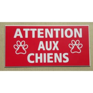 plaque gravée CHIEN MÉCHANT format 48 X 100 MM