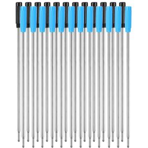 Lot de 100 recharges de stylo à bille neutre 0,5 mm Noir et bleu Pointe en acier inoxydable universelle remplaçable Noir