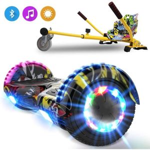 ACCESSOIRES HOVERBOARD Hoverboard COOL&FUN 6.5” - Gyropode Overboard Scooter - Bluetooth et Pneu à LED - Orange - Enfant - Mixte