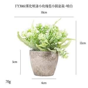 FLEUR ARTIFICIELLE Un blanc - Plantes Artificielles en Pot avec Pots, Fausses Fleurs Assorties, Verdure en Buis, Petites Plantes